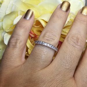 Diamonique 100 Facet Beaded Eternity Band